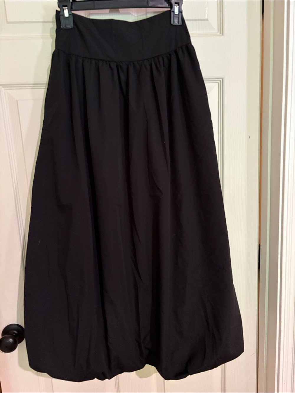Black  Bubble Hem Maxi Skirt